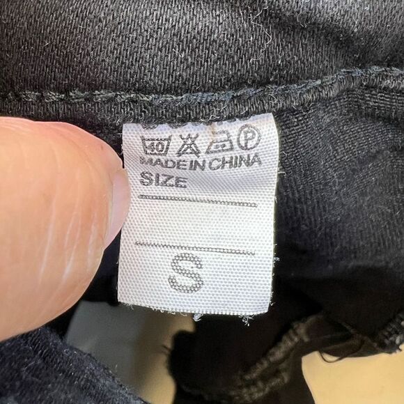 Denim Black Women’s Mini Skort Small Jean Distressed Goth Rock skirt - Picture 9 of 13